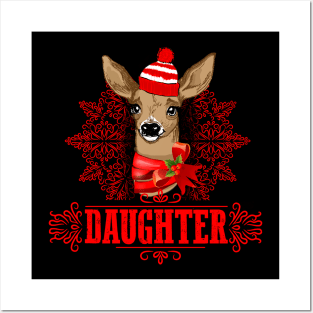 Christmas Deer Daughter Reindeer Posters and Art